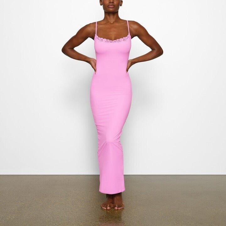 Skims Lace Long Slip Dress - Valentines Edition RentwithRawlings Skims Lace Long Slip Dress - Valentines Edition RentwithRawlings
