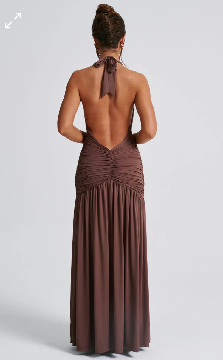 Melania Maxi Dress - Chocolate