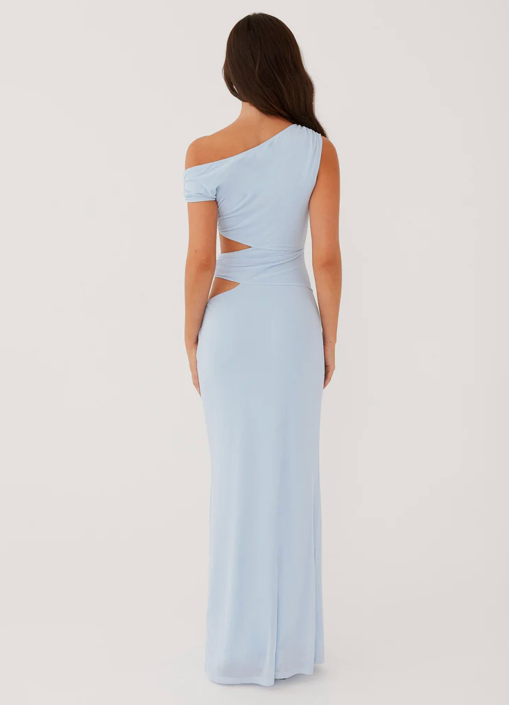 Margot One Shoulder Maxi - Blue