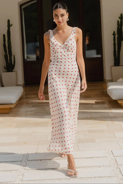 Delightful Cream Cherry Slip Maxi