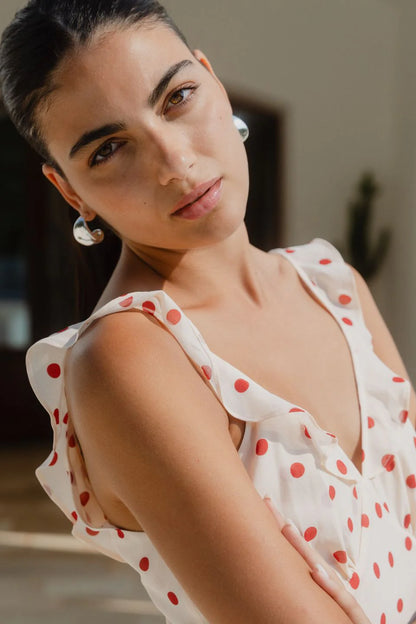 Delightful Cream Cherry Slip Maxi