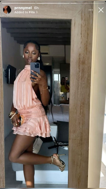 Willow Chiffon Mini Dress - Orange