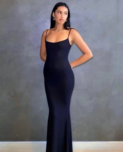 Skims Soft Lounge Long Slip - Black